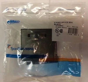 New Tyco Electronics TWO PORT OFFICE BOX Black MULTIMEDIA SURFACE OUTLET - Picture 1 of 2