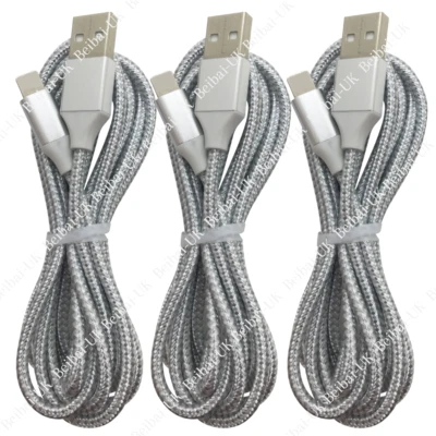 3Pack Heavy Duty USB Charging Cable 6Ft Charger Cord For iPhone 11 XR 8 7 6 iPad - Image 1 of 4