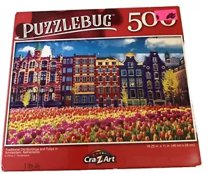 Puzzle Bug, Traditional Old Buildings and Tulips in Amsterdam, Puzzle, 500 Pcs - Picture 1 of 3