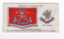 Players Drum Banners & Cap Badges 1924 #45 West Somerset Yeomanry