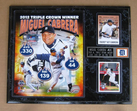 Miguel Cabrera Detroit Tigers 2012 Triple Crown Photo Plaque ! Cover