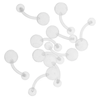 10 Pezzi Trasparente Acrilico Ombelico Tasto Pancia Anello Anello Bar Body - Immagine 1 di 4