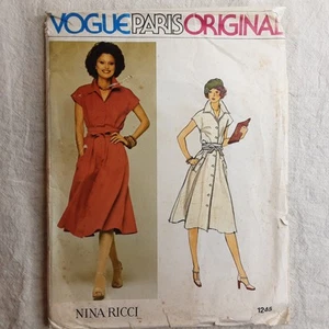 Vintage Vogue Dress Pattern Nina Ricci 1245 Uncut - Picture 1 of 5