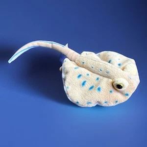 K&M International Peluche Blu Maculato Stingray K&M Sea Ocean 2003 10" Bean Bag - Foto 1 di 5