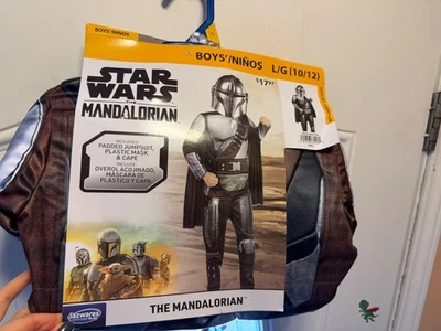 Kids Star Wars Mandalorian costume Large 10 12 Padded Muscles Cape and Mask - Image 1 of 3