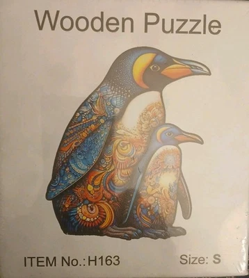 Mom And Baby Penguin Wooden Jigsaw Puzzle  Size S (NEW) - Image 1 of 2