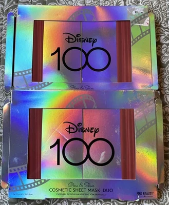 NEW DISNEY Mad Beauty Glow&Shine Cosmetic Sheet Mask 2x25ml -x2  Tinkerbell/Pooh - Image 1 of 4