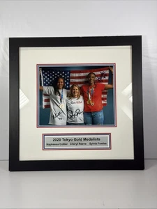 Team USA 2020 Tokyo Gold Medalist Signed Photo Collier Reeve Fowles Framed 17x17 - Picture 1 of 12