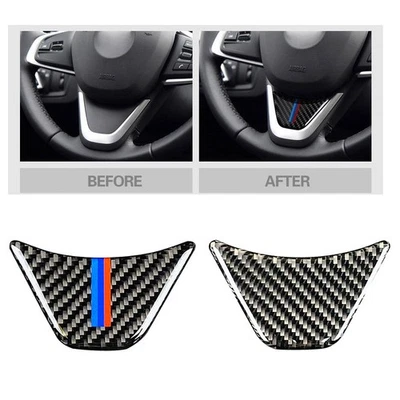 Ajuste para BMW X1 E84 Cubierta Volante Coche Fibra de Carbono M Raya Emblema Adhesivo Foto 1 de 4