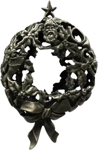 Vintage Hallmark Ornament Glowing Fine Pewter Wreath Anniversary Edition 1993 - Picture 1 of 10