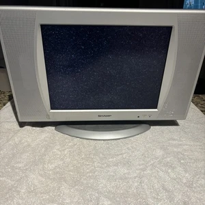 SHARP LC-15SH4U 15 inch LCD Color TV for Retro Gaming. Silver Tested No remote - Picture 1 of 11