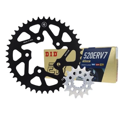 Kit corona ergal, pignone acciaio Gandini Race e Catena did 520ERV7 Yamaha MT07 - Immagine 1 di 4