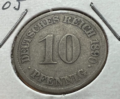 1890-J  GERMANY 10 PFENNIG NICE COIN - Image 1 of 2