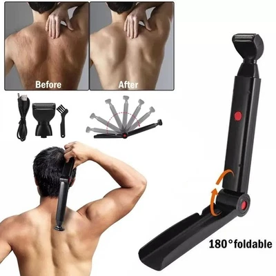 Electric Back Shaver For Men Long Handle Body Hair Removal Razor USB Recharge - Image 1 of 4