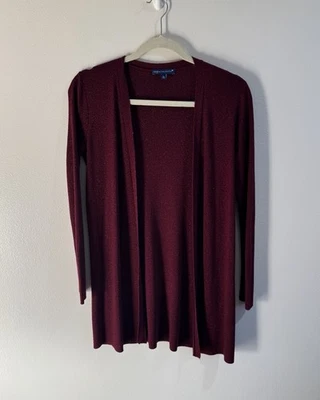 RSVP Talbots Cárdigan Suéter Plumero SP Pequeño Vacaciones Navidad Rojo Metálico Foto 1 de 4