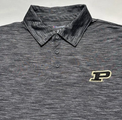 Purdue Boilermakers Champion Polo Golf Shirt Men's Size Large Grey Casual Gray - Image 1 of 4