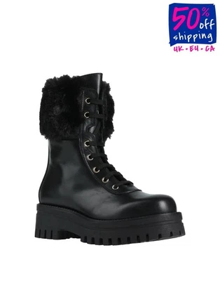 PVP €598 BALDININI Botines de Cuero US7 UK4 EU37 Piel Sintética Hechos en Italia Foto 1 de 4