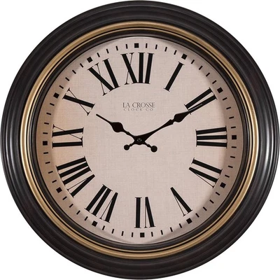 18-Inch Traditions Antique Brown Quartz Analog Wall Clock - 404-3045BK - Image 1 of 2