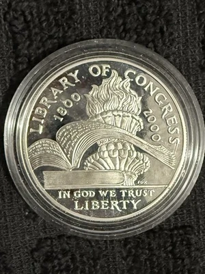 USA Library Of Congress. Commemorative Silver Dollar 2000-P - Image 1 of 2