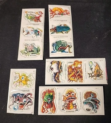 Topps Gum 1979 Monster Puffy Pegatinas Calcomanía De Colección Terror Japón Vicki Kevin Lote 14 Foto 1 de 4