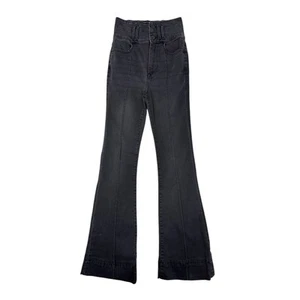 Jeans svasati FRAME Le Catroux nero taglia 25 vita alta - Foto 1 di 10