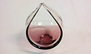 vintage Viking Art Glass MCM Split Swung Vase Purple Amethyst 7" tall Bowl - Picture 1 of 9