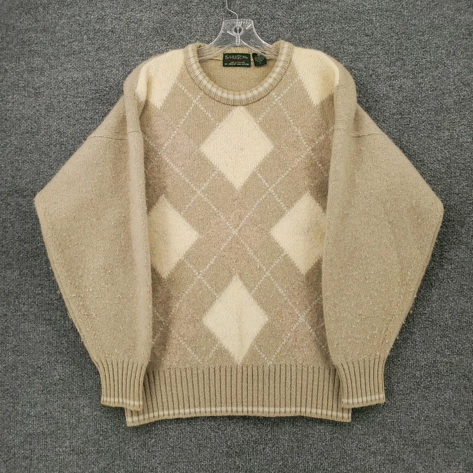 Savile Row Sweater Mens XL Beige Supersoft Wool Shetland Crew Neck Pullover - Image 1 of 4