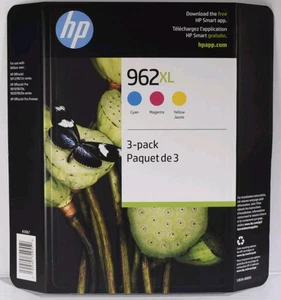GENUINE HP 962XL 3-PACK Cyan Magenta Yellow Color Ink Cartridges Expires 01/2027 - Afbeelding 1 van 1