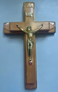 RELIGIÖSES katholisches Wandkruzifix oder Stehkreuz für Kranke schönes Holzkreuz - Bild 1 von 11