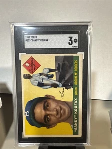 1955 Topps #123 Sandy Koufax RC! SGC 3 (¡SE VE MEJOR!!) MUY RARO - Imagen 1 de 3