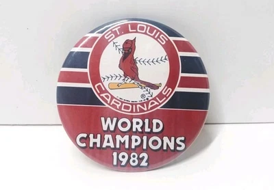 Vintage 1982 St. Louis Cardinals World Series Champions Pin Button Pinback 3.5"  - Imagem 1 de 2