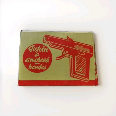 Vintage Spielzeugpistole mit Schachtel – Knallplättchen / Amorces PYRA  - Bild 1 von 4