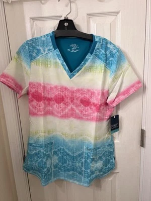 Cherokee Infinity Women's Scrub Top Size Small NEW tie dye colors - Image 1 of 4