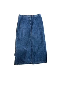 Vintage Casual Corner Denim Skirt Size 10 Petite Cotton Modest Blue - Picture 1 of 8