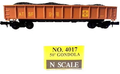N Model Power 4017 50' Gondola Santa Fe ATSF w/Coal Load - Image 1 of 3