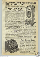 1940 Paper Ad Sweet Thrift Bank & Vending Machine Dime Cash Register Uncle Sam