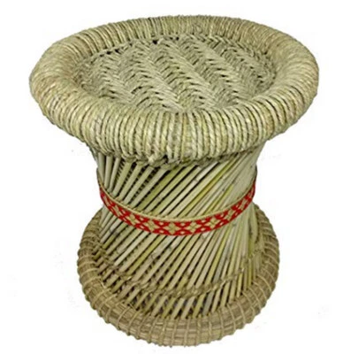 KKSM Handmade Ecofriendly Jute made Full Size Stool Muddha Outdoor Indoor - Image 1 of 3