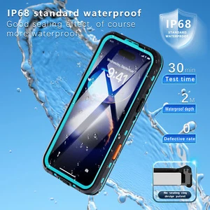 Built-in Screen Protector Full Body Waterproof Case for iPhone 16 Pro Max 16+ 16 - Picture 1 of 13
