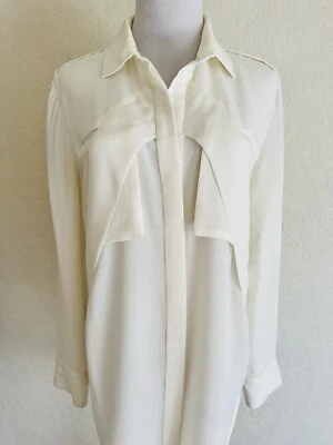 $450 IRO Badia Off White Camisa Abotonada De Gran Tamaño Manga Larga Túnica Top 36 4 Foto 1 de 4