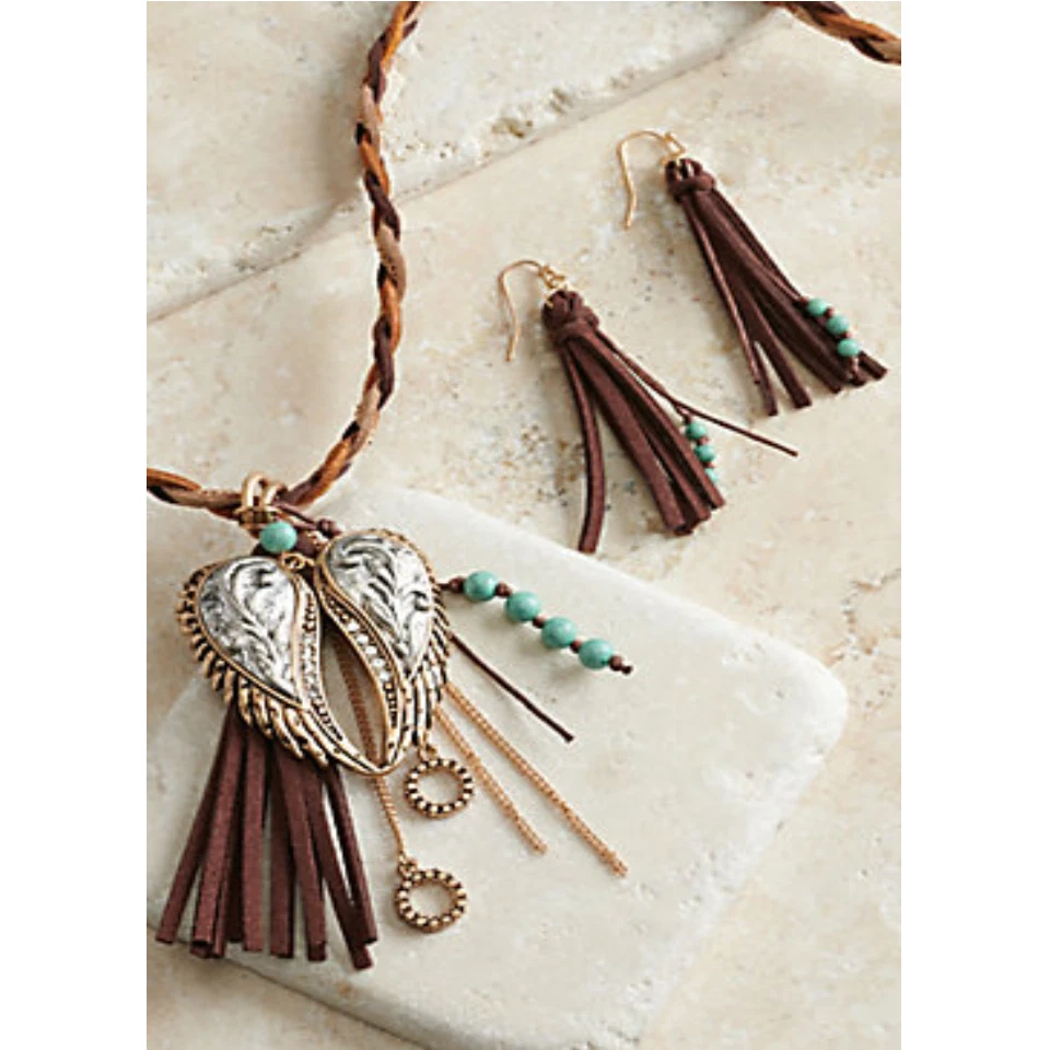 Blazin Roxx® Ladies Braided Wings & Fringe Jewelry Set 29058 - Image 1 of 1