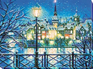 DIY Bead Embroidery Needlepoint Kit "Shining blue " Stitching Handmade Beadwork - Picture 1 of 8