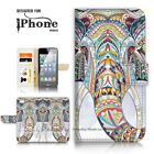 ( For iPhone 5 / 5S ) Wallet Case Cover P21108 Tribal Elephant
