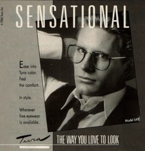 1986 Vintage Print Ad Tura Sensationa The Way You Love To Look Eyewear Glasses - Picture 1 of 2