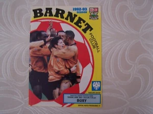 Barnet v Bury Programme 20.4.1993 Barclays League Division 3 - Picture 1 of 3