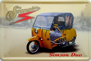 Blechschild Schild 20x30 cm - Simson Krause Duo DDR Ostalgie Osten Moped Mofa - Bild 1 von 1