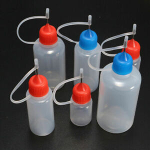 1~5pcs 5~50ML Empty Plastic Squeezable Liquid Dropper Filling Bottles Neddle Tip