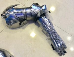 Medieval Steel Knight Full Arm Set Armor Arm Guard Functional Halloween Armour - Picture 1 of 4