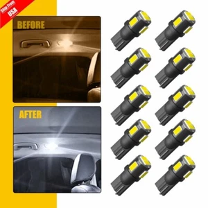 T10 194 168 W5W 2825 6-LED License Plate Interior Light Bulb Super 6000K White - Foto 1 di 22