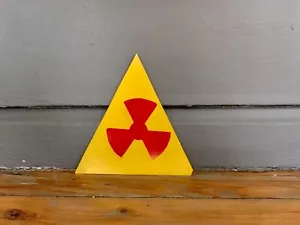 RADIATION WARNING Vintage European Industrial PLASTIC Sign Architecture - Picture 1 of 1