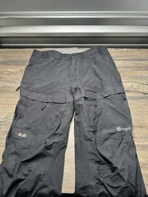Pantalones Rab Eco Para Hombre L Pertex Shield Impermeable Negro Senderismo Cintura Elástica Foto 1 de 4
